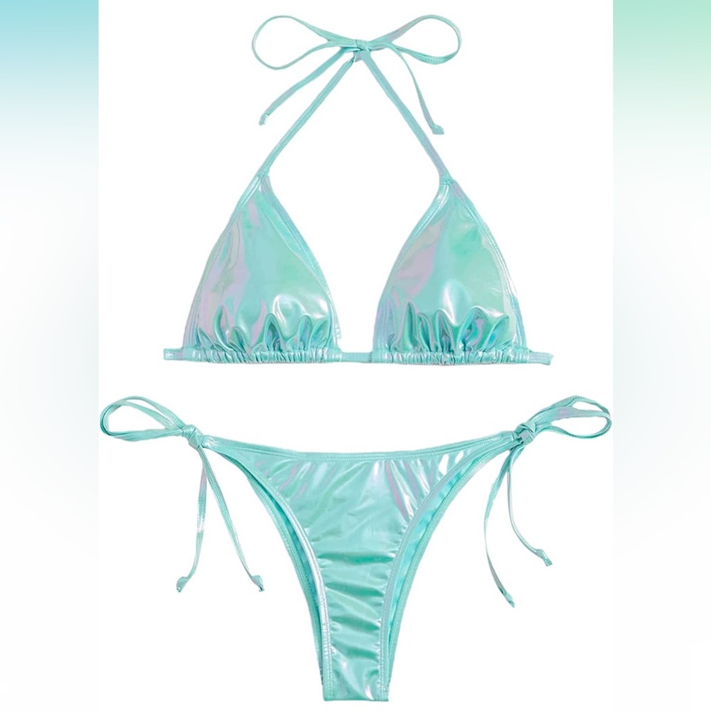 Metallic blue bikini